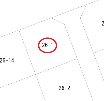 【土地】邑楽郡邑楽町明野　74坪、東小至近※解体更地渡しの区画図