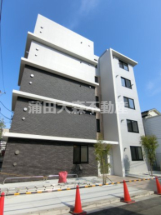 CASA PIAZZAカーサピアッツァ大森西の外観|2025年4月築　RC鉄筋コンクリート造地上5階建て総戸数14戸インターネット無料ペット可
東京都大田区大森西2丁目　京浜急行本線大森町駅最寄り徒歩9分、急行停車駅の平和島駅徒歩10分