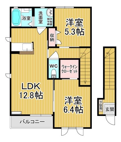 【間取り】 | ラフィーネA | カップルさんにオススメのお部屋です♪