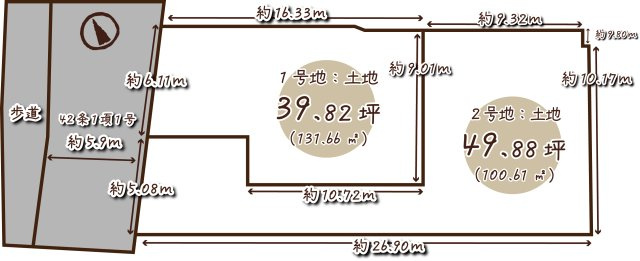 大山崎町大山崎堀尻　1号地の区画図