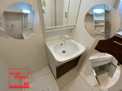 【洗面所】 | STEADY下新庄 | 収納多数の洗面化粧台です。