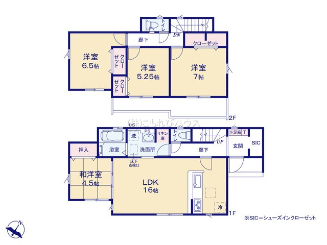 桶川市末広　7期　新築一戸建て　グラファーレ　02の間取り|桶川市末広　7期　新築一戸建て　グラファーレ　02、4LDK、土地面積223.33m2、建物面積98.53m2