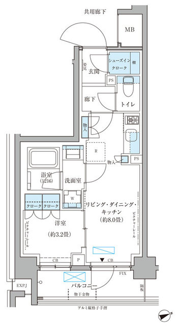 パークアクシス文京本郷の間取り|1LDK