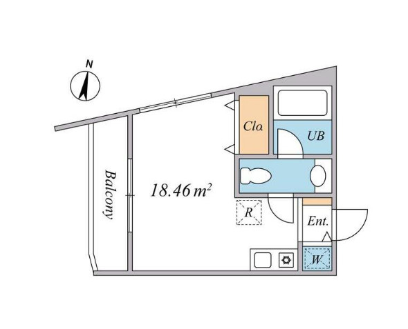 グランツブルク駒場　角部屋　ネット0　防犯設備充実　２×４工法の間取り