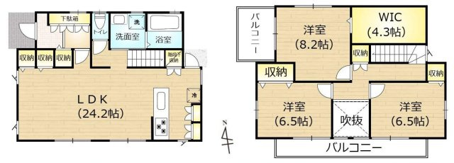 青梅市今井２丁目の中古一戸建の間取り