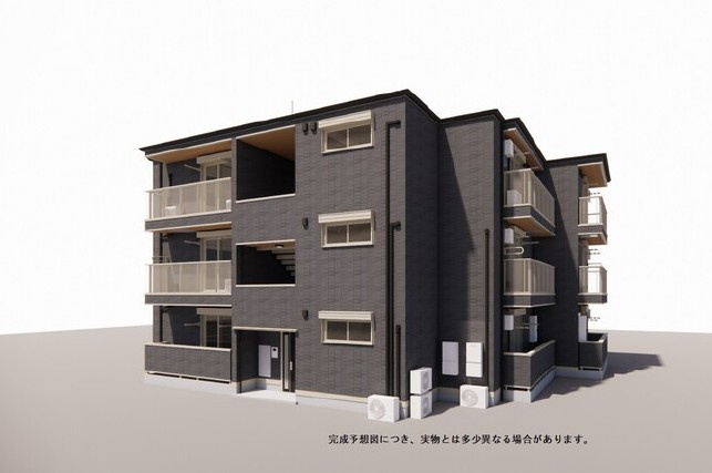 川崎市多摩区菅馬場２丁目のアパートの外観パース