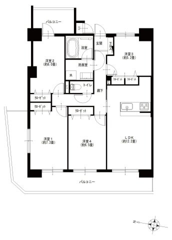 グランイーグルウイング川崎（川崎区本町）の間取り|4LDK