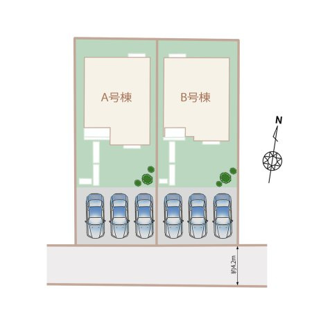 高津町 新築戸建 Bの区画図