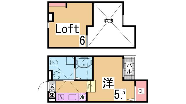 神戸市兵庫区東山町４丁目のアパートの間取り