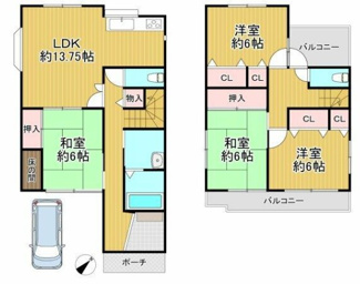 【間取り】 | 堺市北区長曽根町中古戸建 | 4LDKです。