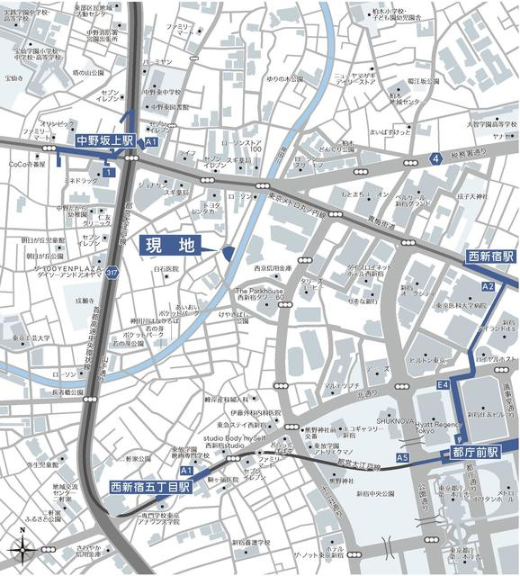 ルフォンプログレ中野坂上の地図