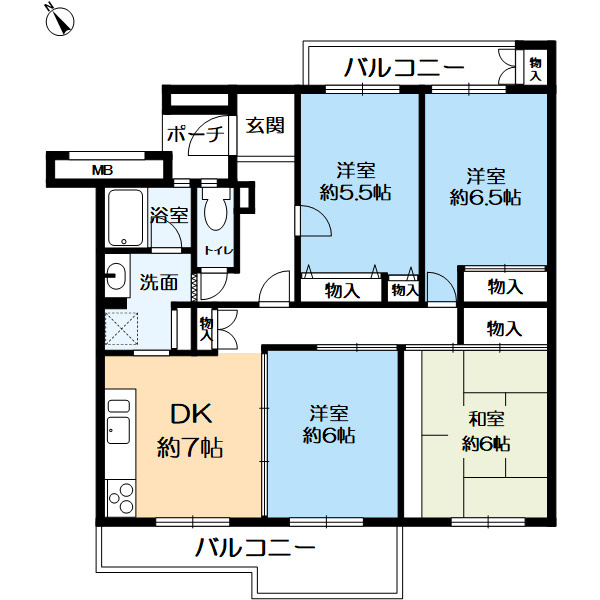 研究学園5団地　523号棟の間取り