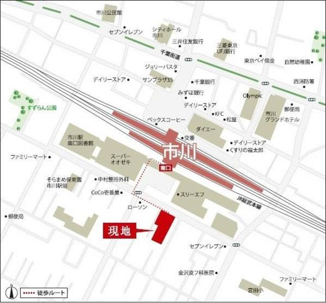 グロリアコート市川の地図