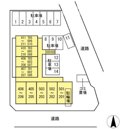アルカンシェルの区画図|内装写真：同タイプ反転間取り