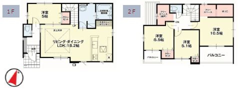 小山市城西　2期　2号棟の区画図