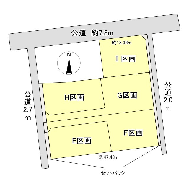津田土地E区画の区画図