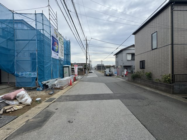 松戸市古ケ崎２丁目新築戸建の前面道路含む現地写真|南側前面道路