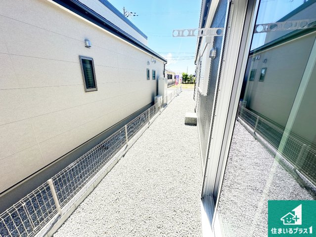 ●桜井市大豆越　第7期　新築一戸建ての庭|日当たりの良いお洗濯干しスペース！