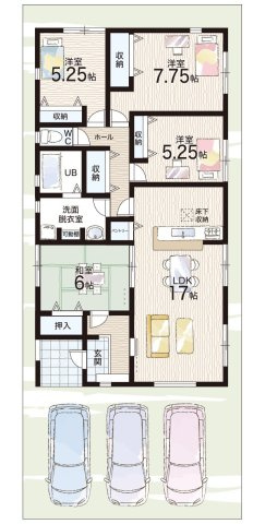 ●桜井市大豆越　第7期　新築一戸建ての間取り|4号地