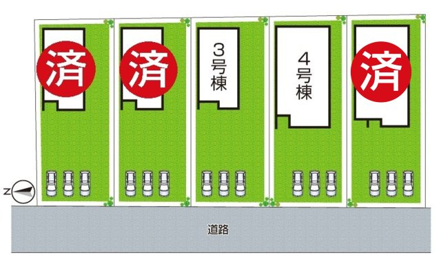 ●桜井市大豆越　第7期　新築一戸建ての区画図|全5区画