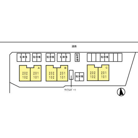 オレンジハウス B棟の区画図