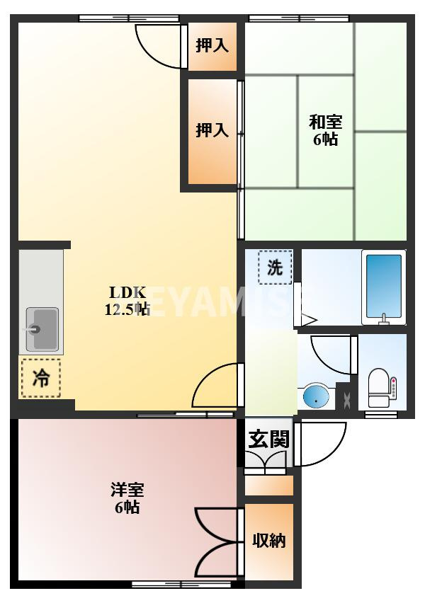 オレンジハウス B棟の間取り