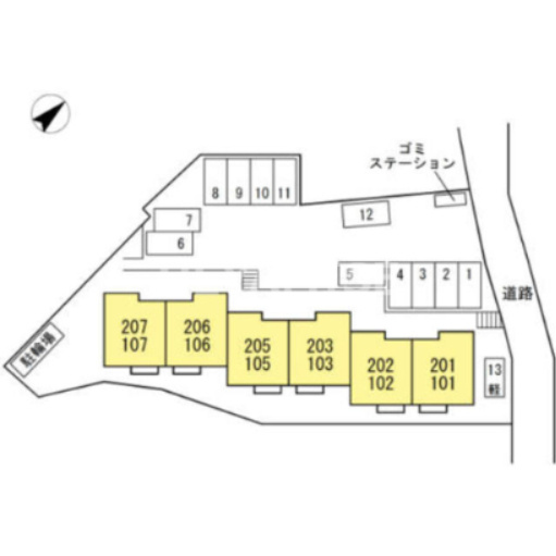 カーサ・フェリスⅢの区画図