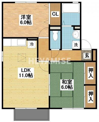 グリーンヒル久原の間取り