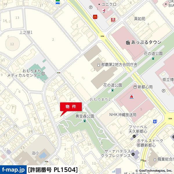 那覇市おもろまち２丁目の駐車場の地図