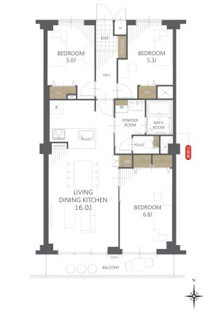 【間取り】東千葉ハイツ２号棟 