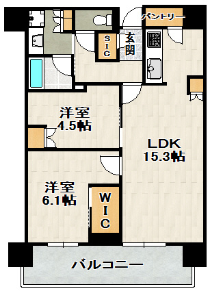 ジオタワー宝塚　グランレジスの間取り