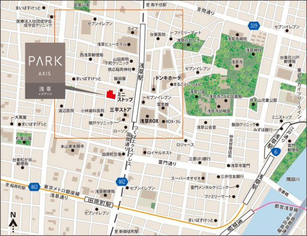 パークアクシス浅草レジデンスの地図