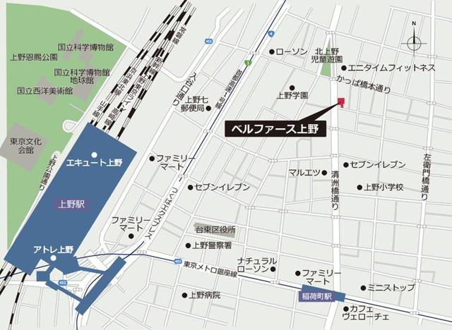 ムニレジデンス上野（旧名称：ベルファース上野）の地図