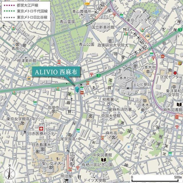 ＡＬＩＶＩＯ西麻布の地図