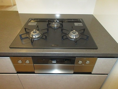 ＨＡＲＵＭＩ　ＦＬＡＧ　ＳＵＮ　ＶＩＬＬＡＧＥ　Ｔ棟のキッチン|ガスコンロ