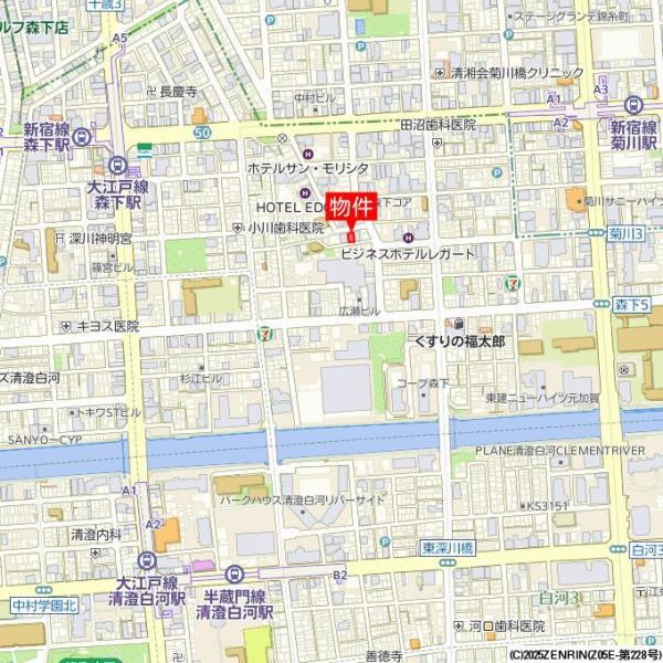 シティフォレスト森下の地図