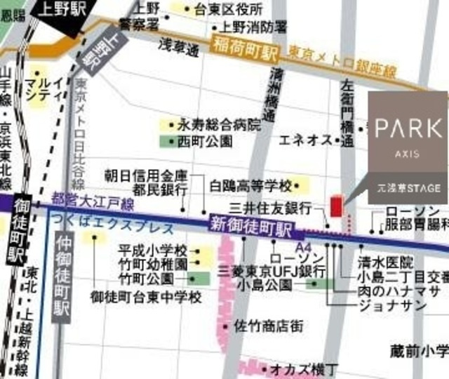 パークアクシス元浅草ステージの地図