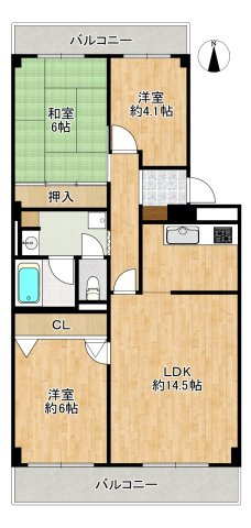 パロスみよし町の間取り|間取図　※図面と現況が異なる場合は現況優先といたします。
