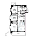 【間取り】 | モナーク碑文谷：三方向角部屋につき陽当り・通風・眺望良好な３ＬＤＫ家具・エアコン付きリノベーション物件は各居室収納・窓付きのお部屋となっております！