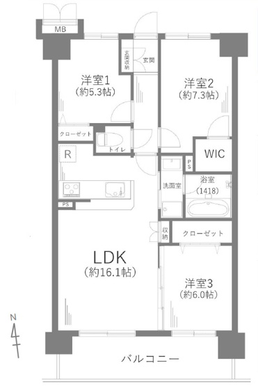 【間取り】 | ベルパーク湘南茅ヶ崎Ｅ館