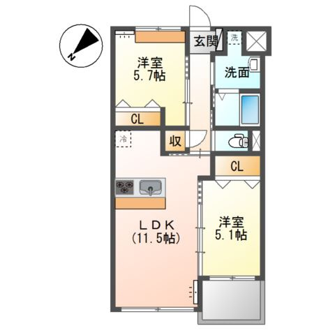 【間取り】 | Ｐｒｅｓｔｉｇｅ　ｄｅｌ　西海岸