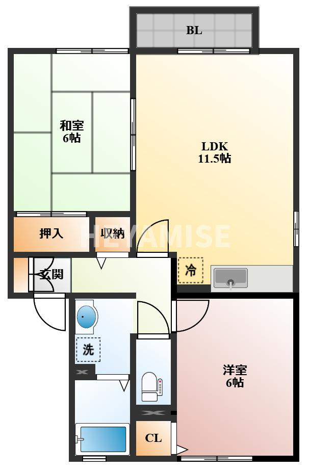 サンスカイ三城B棟の間取り