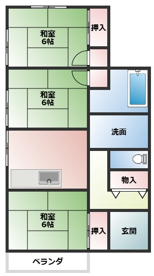 唐津市和多田先石のアパートの間取り