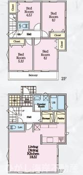 茅ヶ崎市美住町　売地　　全2区画の地図|A区画参考プランです