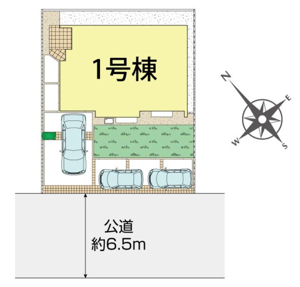 横浜市磯子区杉田8丁目 新築戸建て【仲介手数料無料】カースペース3台の区画図