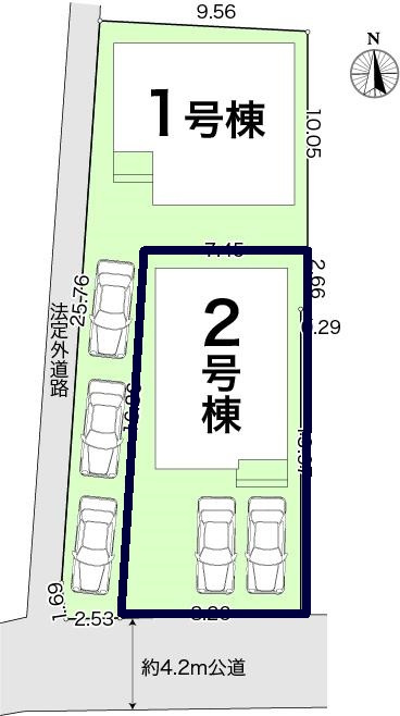 土佐市高岡町甲 -4期2棟2-　新築戸建ての区画図|2号棟