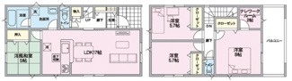 【間取り】 | 新築　新潟市東区大形本町 第3  2号 | 4ＬＤＫ＋Sの間取り、駐車スペース2台可です('ω')ノ