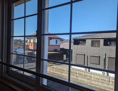 熊本市南区土河原町のアパートのバルコニー