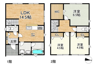 【間取り】 | 玉里団地3丁目戸建て　第19-1号棟