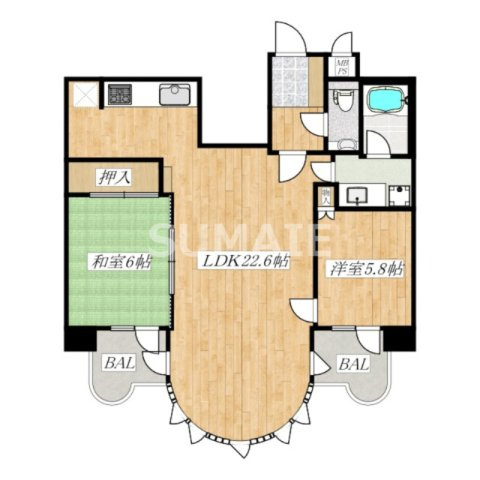 ルネ小岩の間取り|南向きです♪